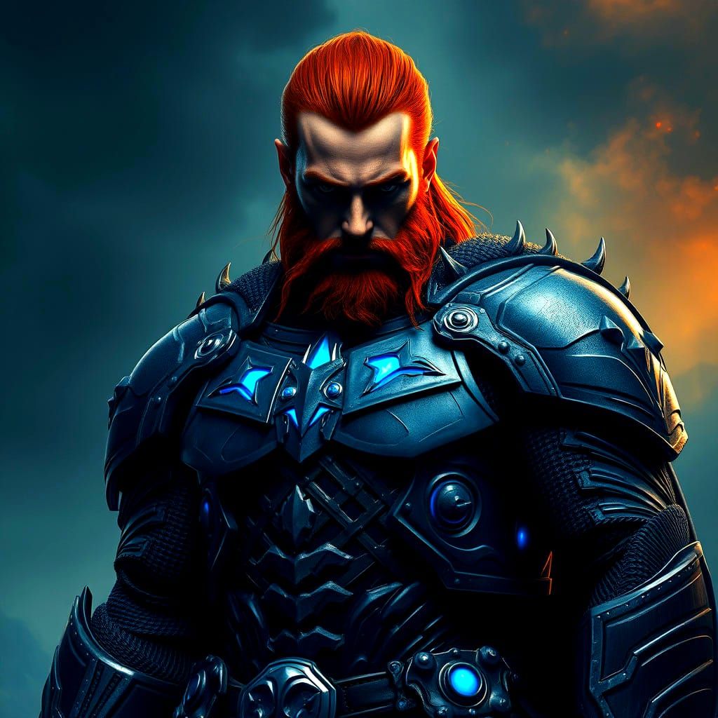 Gothic Viking Warrior in Hyperrealistic Digital Art