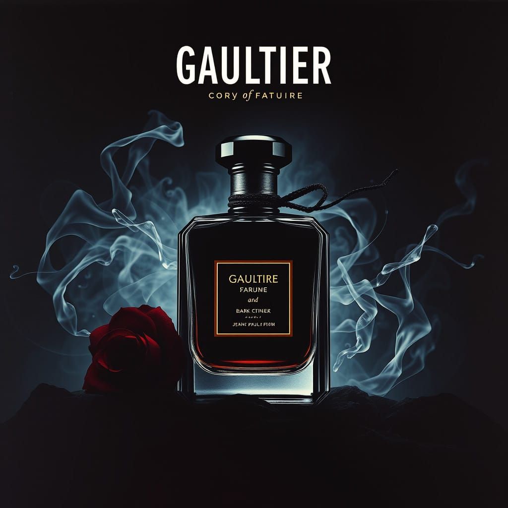 Luxury Perfume Poster in Dark Surreal Style