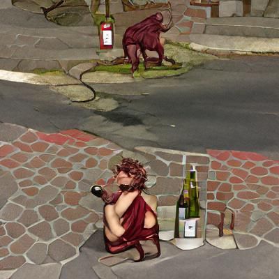 Satyr's Lament: Red Wine on a Street Corner
