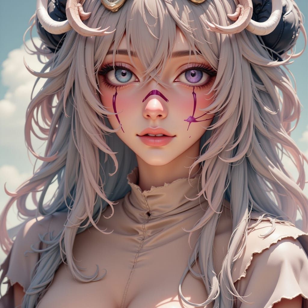 Stylish Bust Portrait in Digital Art Style