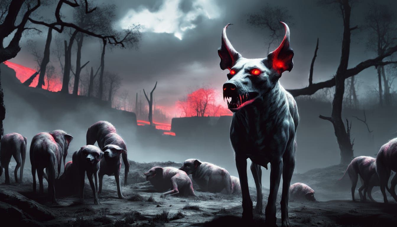 Sinister Figure in Desolate Dystopian Landscape