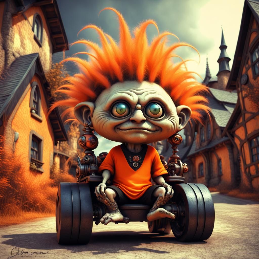 funny imaginary troll car