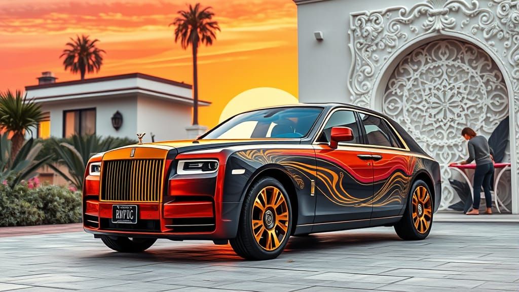 Rolls Royce Phantom in Papercraft Style