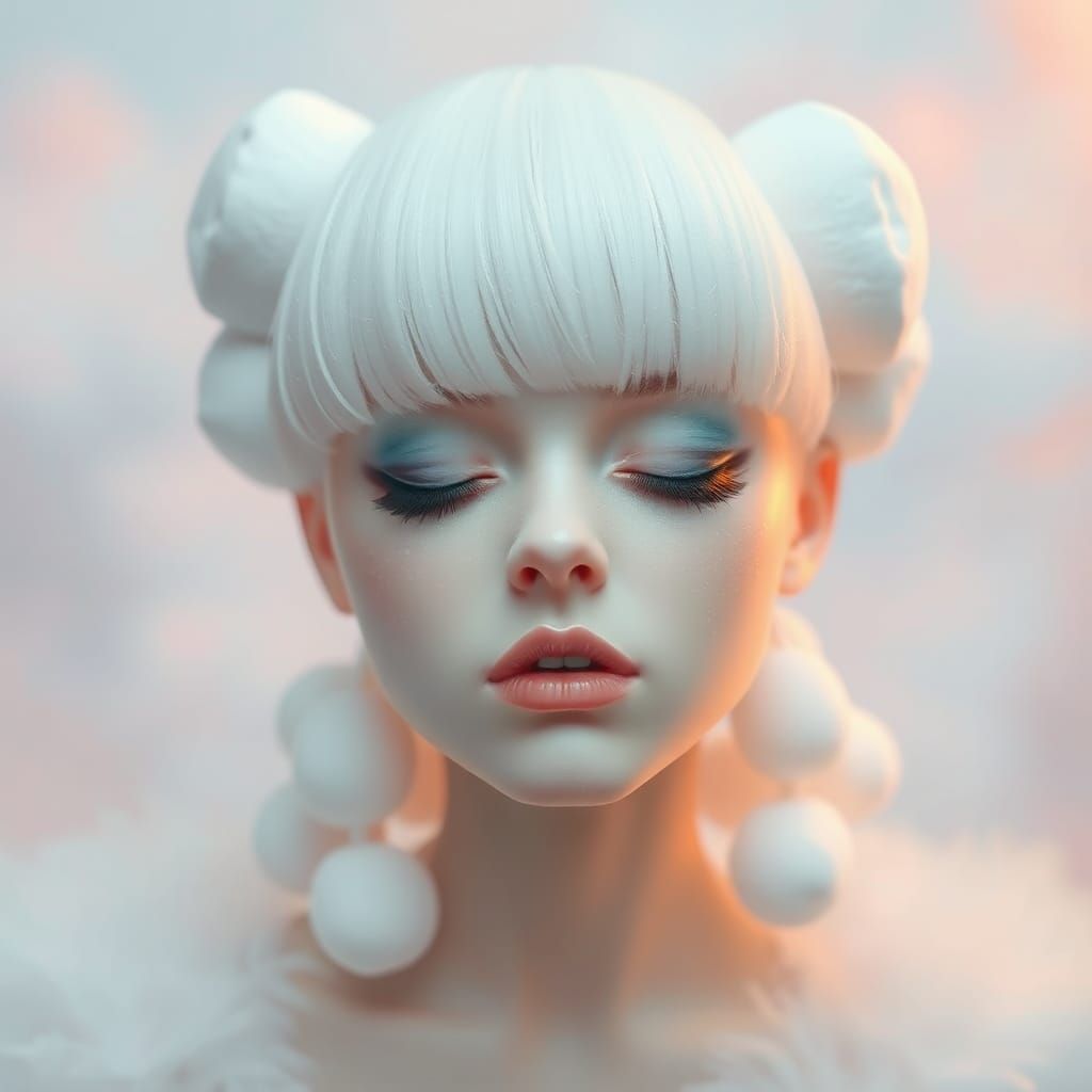 Dreamy Marshmallow Woman with Pastel Colors