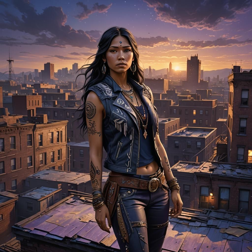 Native American Fantasy Concept Art at Midnight