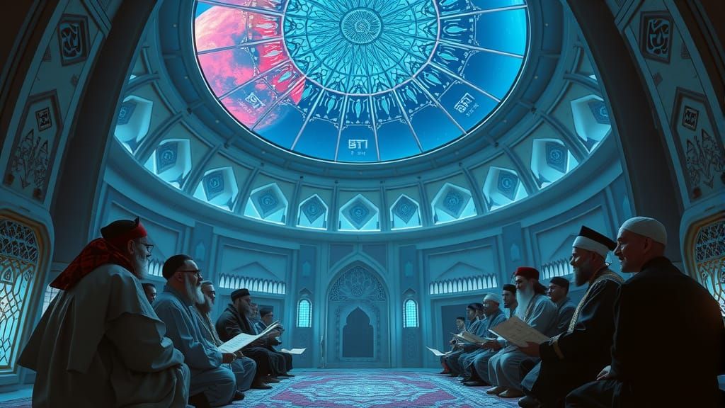 Muslim Scholars Debate Theology in Space Station Mosque