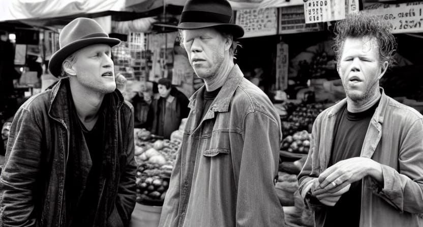 Woody Harrelson and Tom Waits at Wet Market