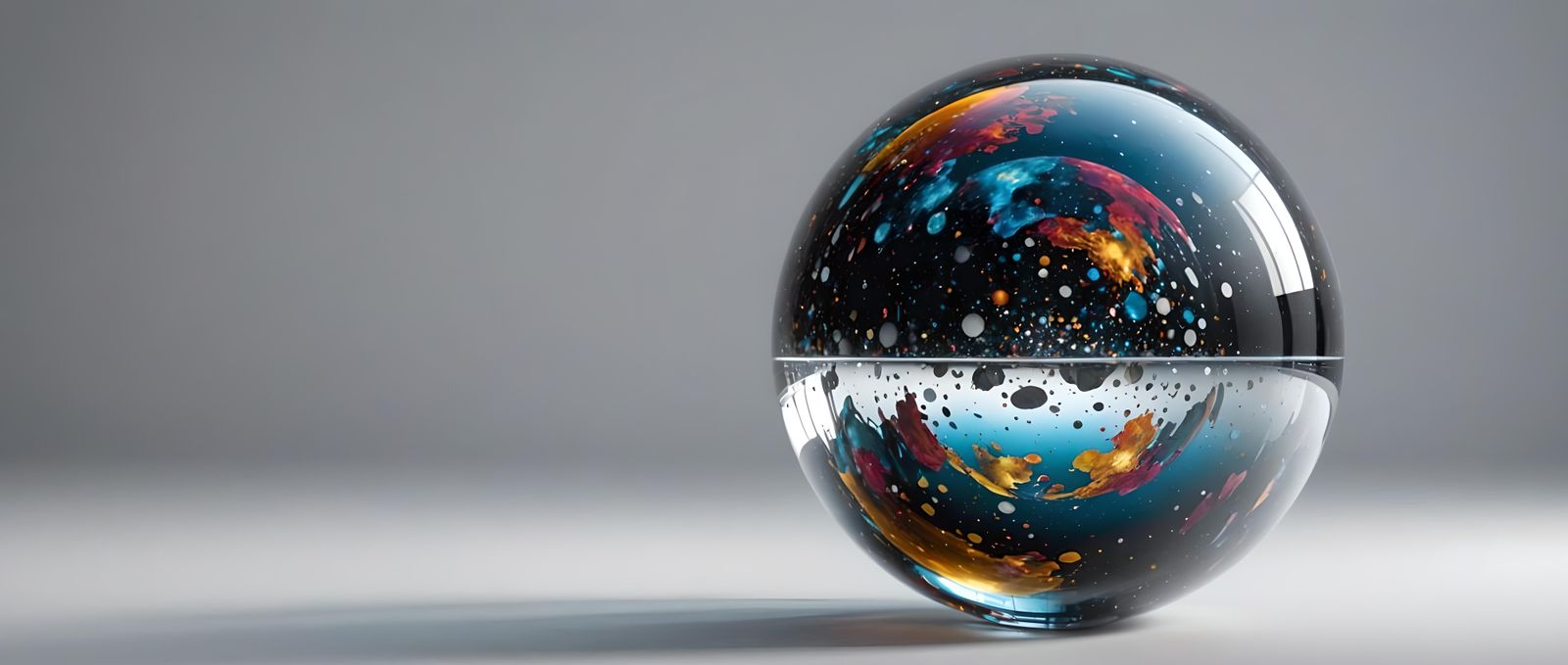 Glass Sphere Universe: Hyperrealistic Impasto Art