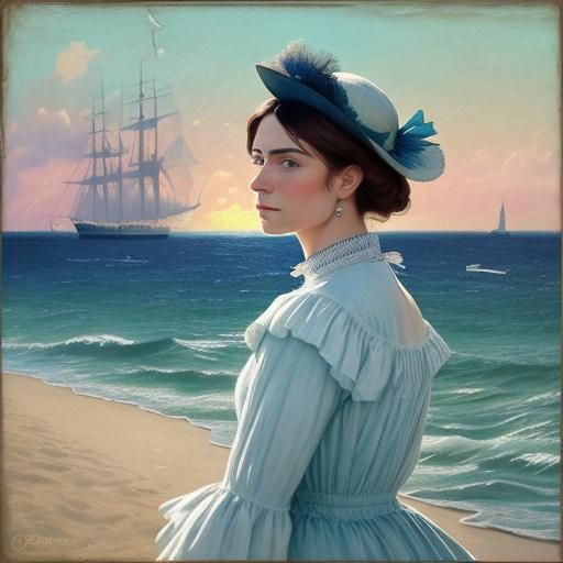 Bahamian Colonial Portrait in Impressionist Style