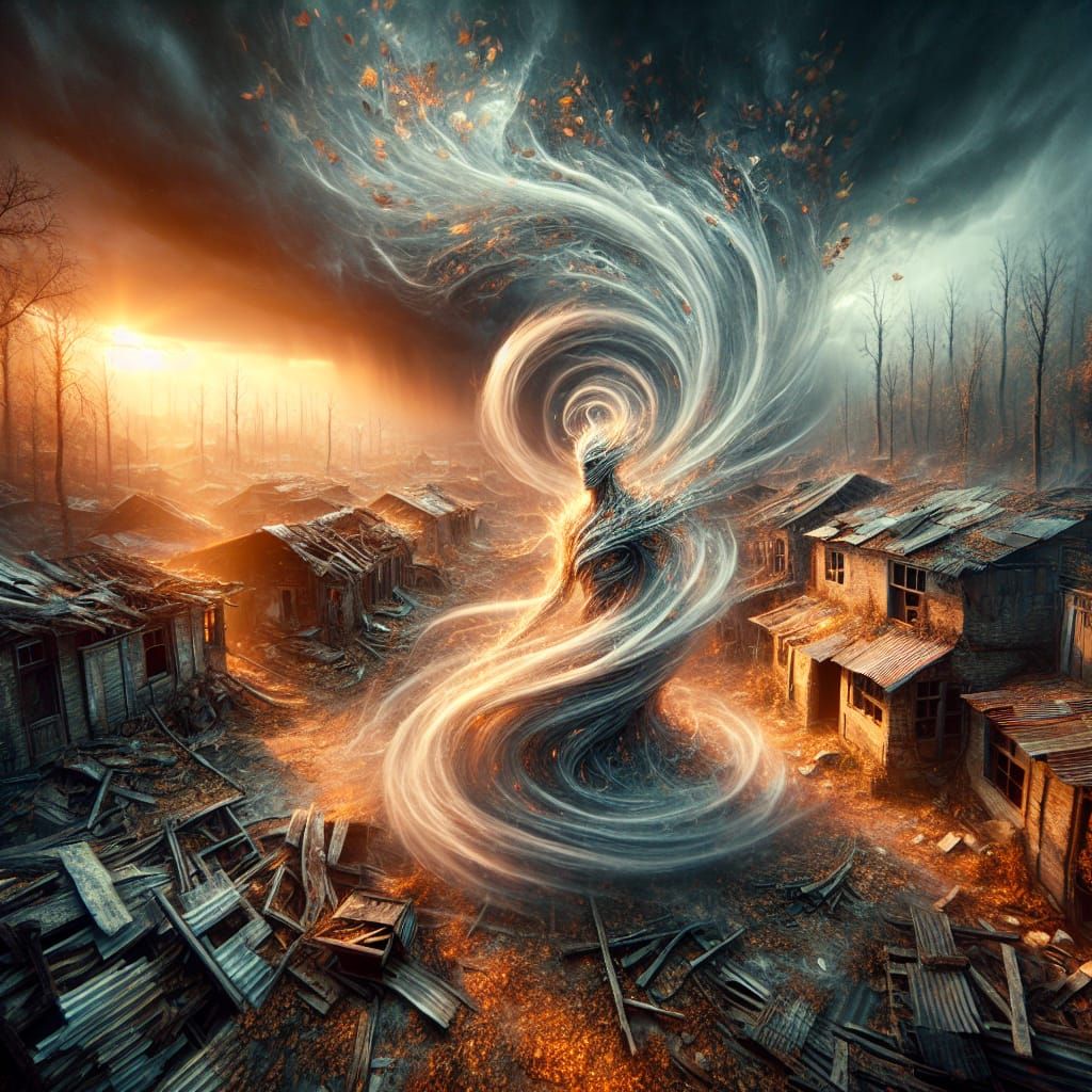 Ethereal Air Elemental in Ravaged Village