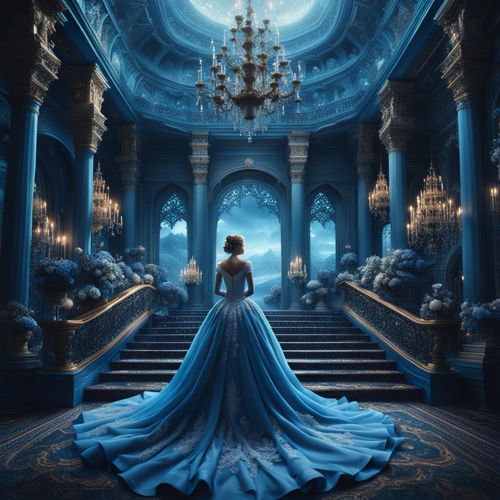 Dramatic Blue Wedding Digital Matte Painting
