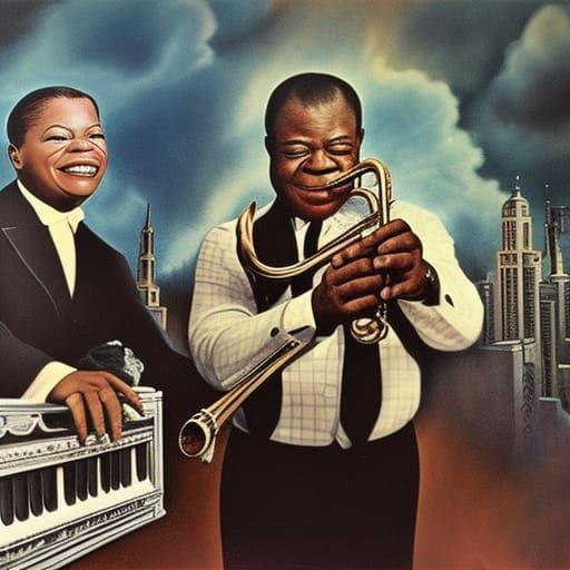 Ella Fitzgerald and Louis Armstrong: Digital Painting