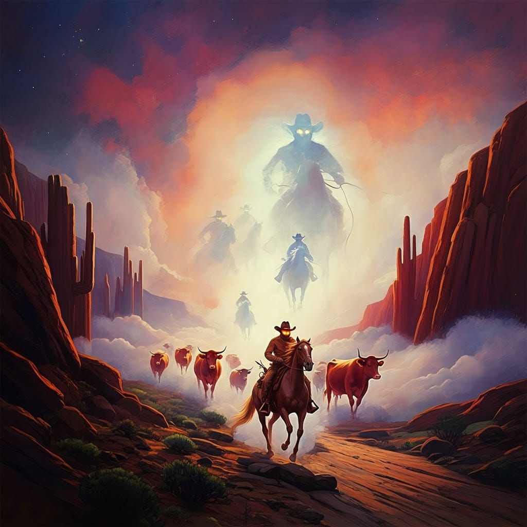 Cosmic Cowboys Chase Spectral Cows in Sky Canyons