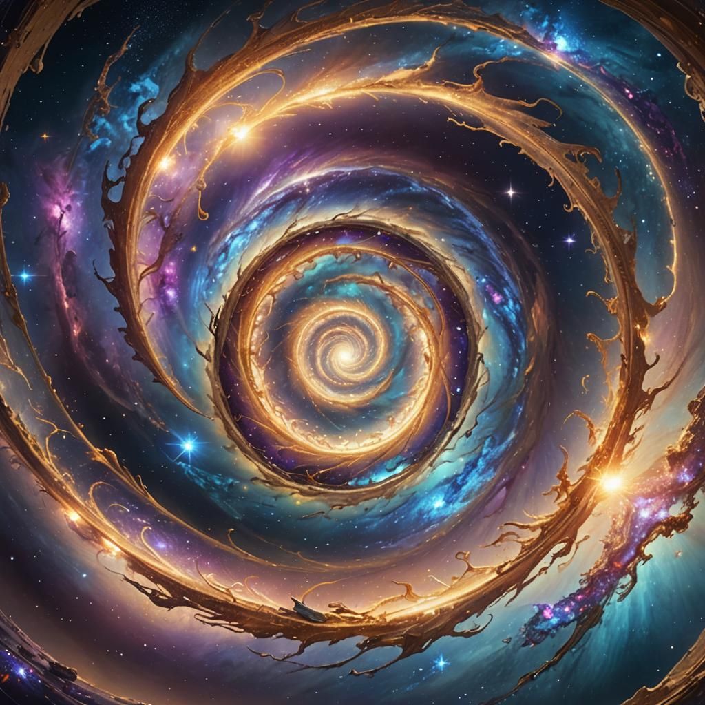 Earth Nestled in Galaxy: Dreamy Concept Art