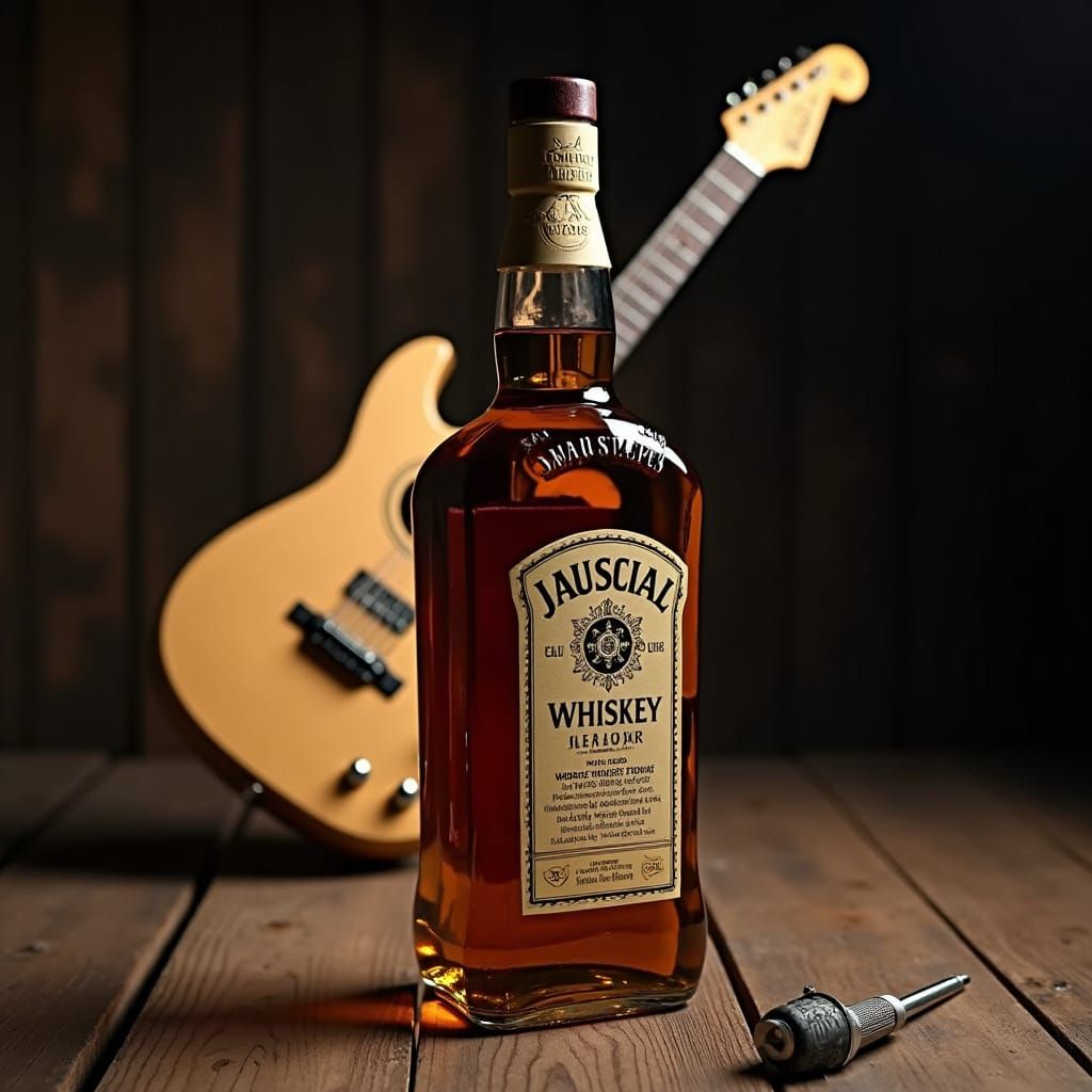 Whiskey Bottle, Guitar, and Screwdriver Still Life