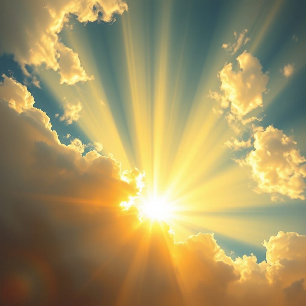 Surreal Heavenly Scene with Soft Focus and Golden Glow