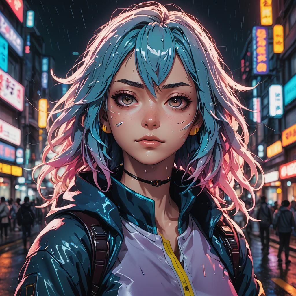 Siren in Cyberpunk Night City, My Hero Academia Style