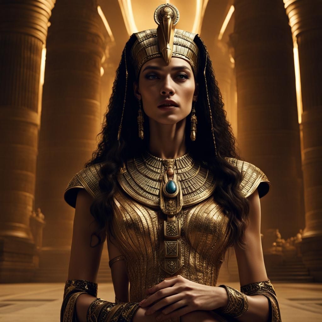 Emilia Mernes as an Egyptian pharaoh