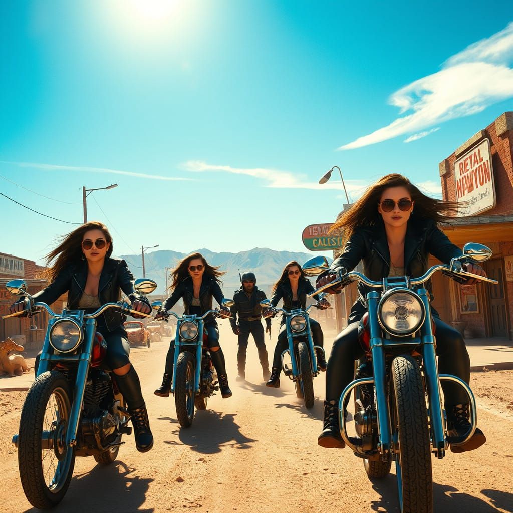 Rebellious Women Confront Neanderthal Spacemen in Desert Tow...