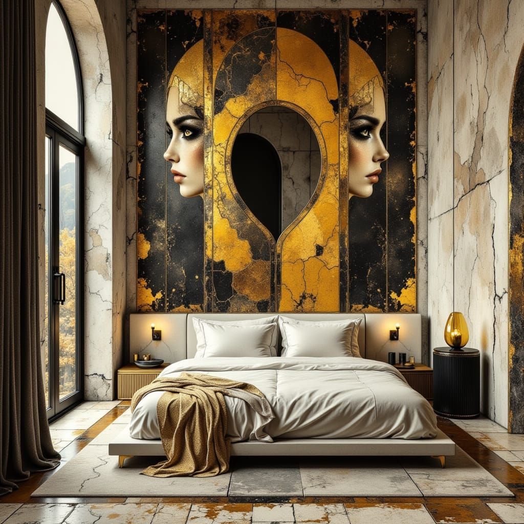 Opulent Bedroom in Solarpunk Style