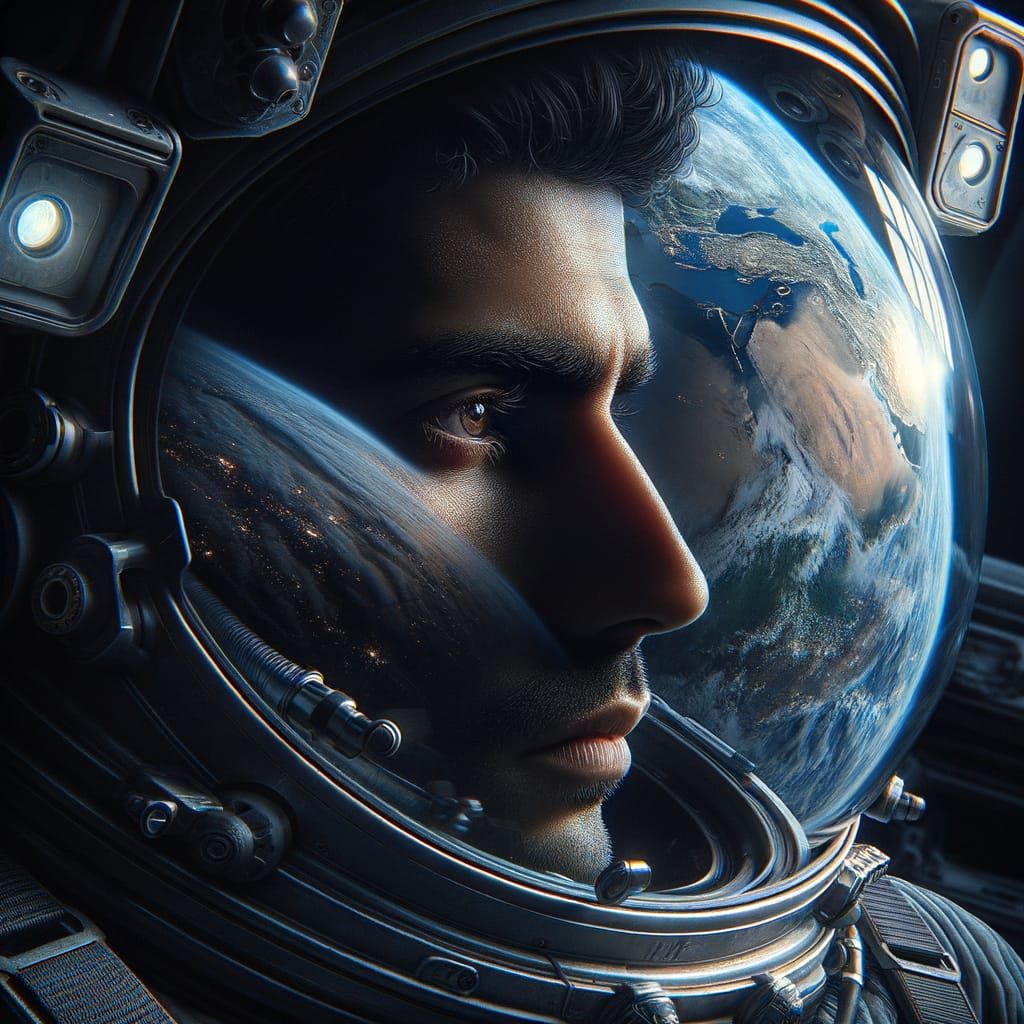 Astronaut Gazes Longingly at Earth from Space