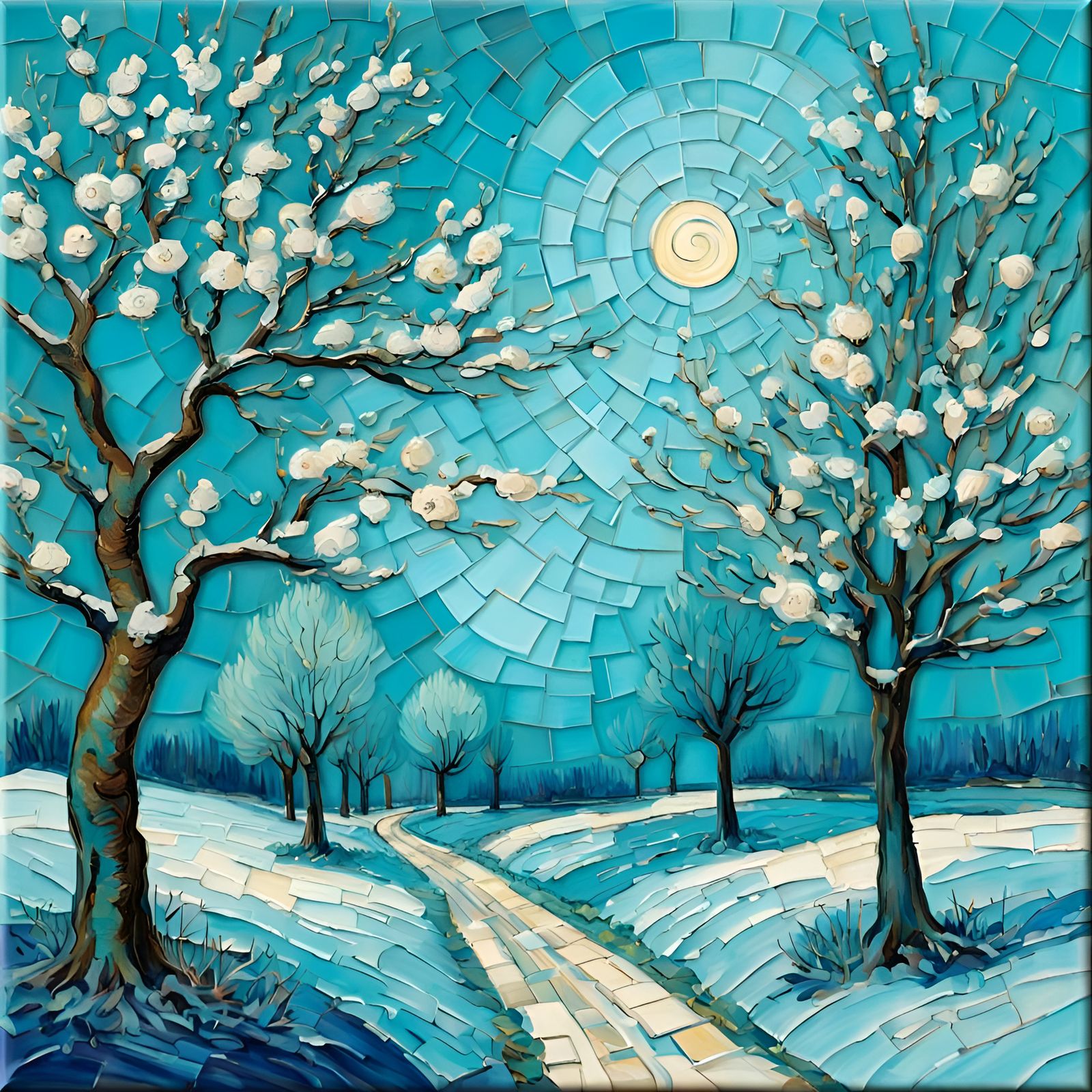 Life's Seasons in Van Gogh Style