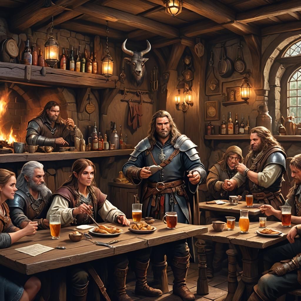 Tavern Party: Medieval Fantasy Concept Art