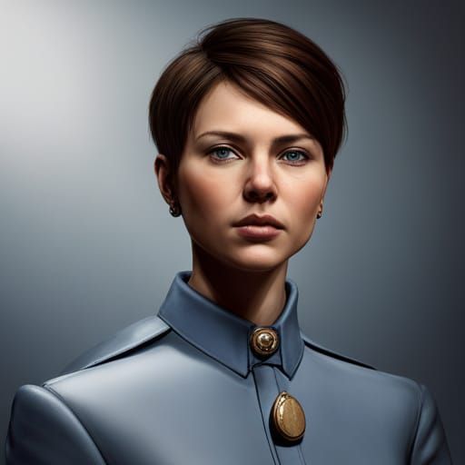 Military Woman Portrait in Fine Art Style