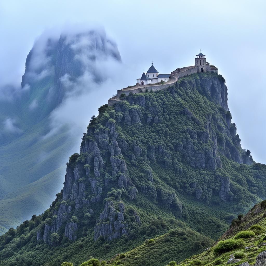 Orthodox Chapel on Rocky Peak in Greek Macedonia