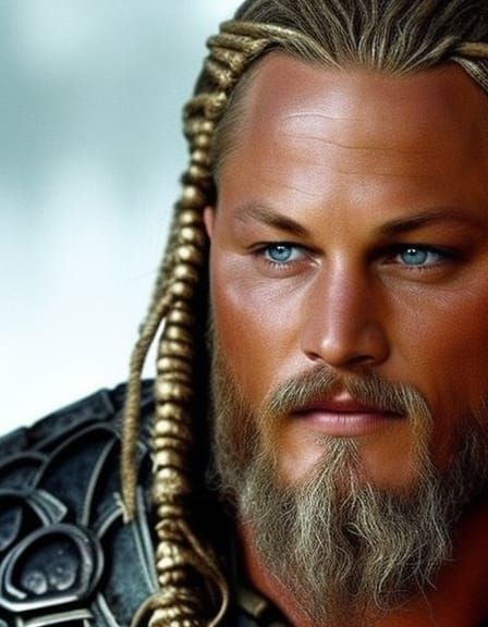 Viking Warrior in Detailed Armor with Dreadlocks