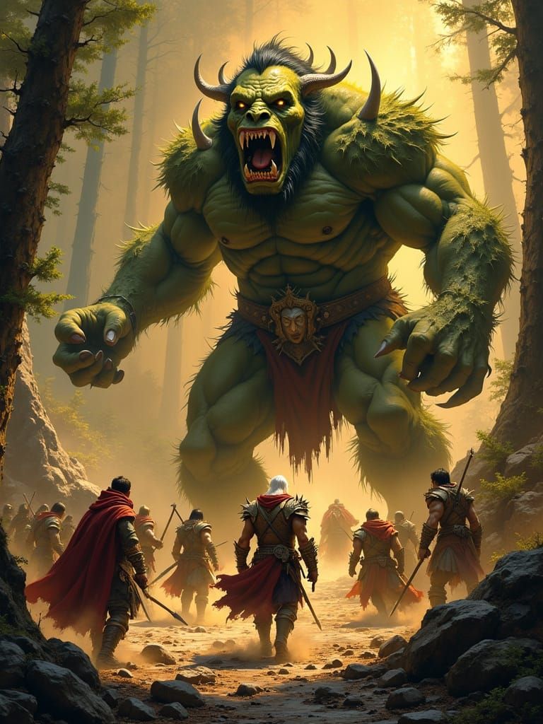 Epic Fantasy Battle in the Style of Medieval Mastery