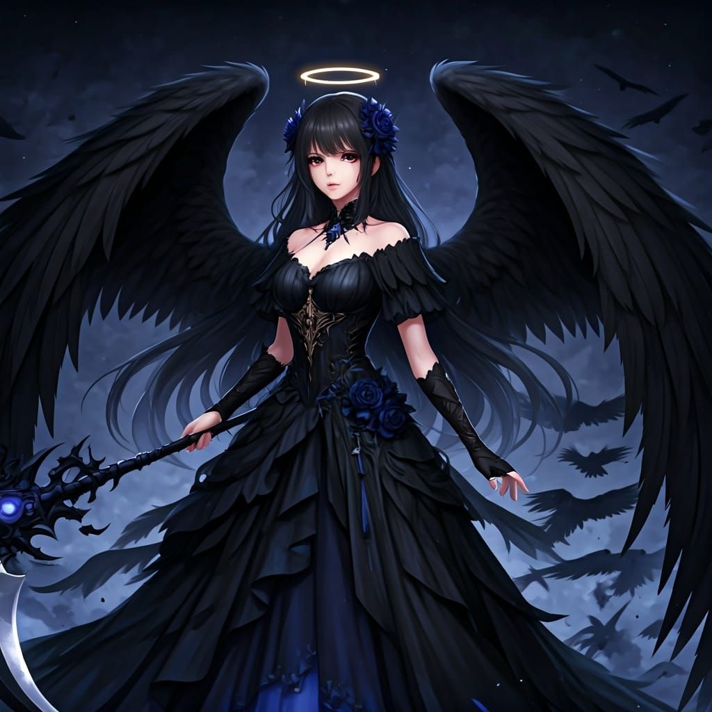 Fallen Angel's Vengeance in Anime Style