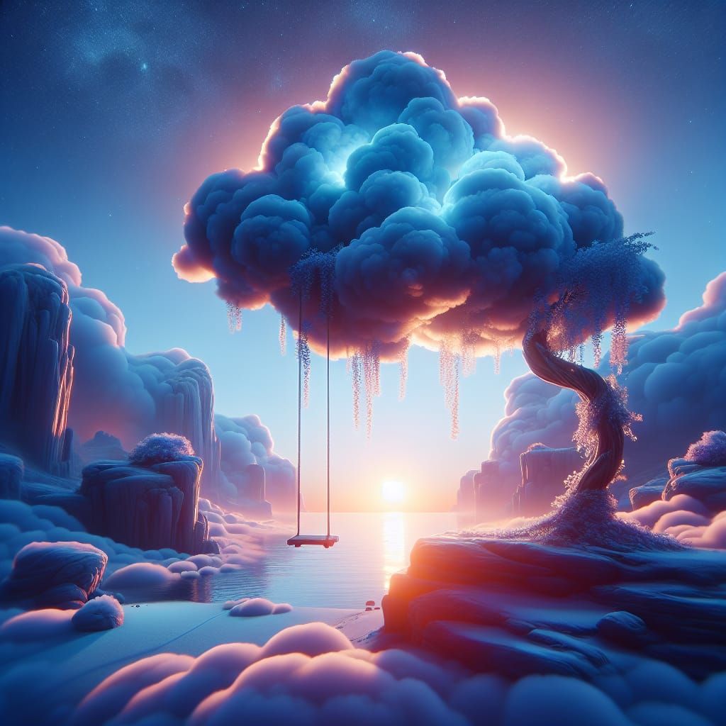 Fantasy Cloud Swing in Tranquil Realm