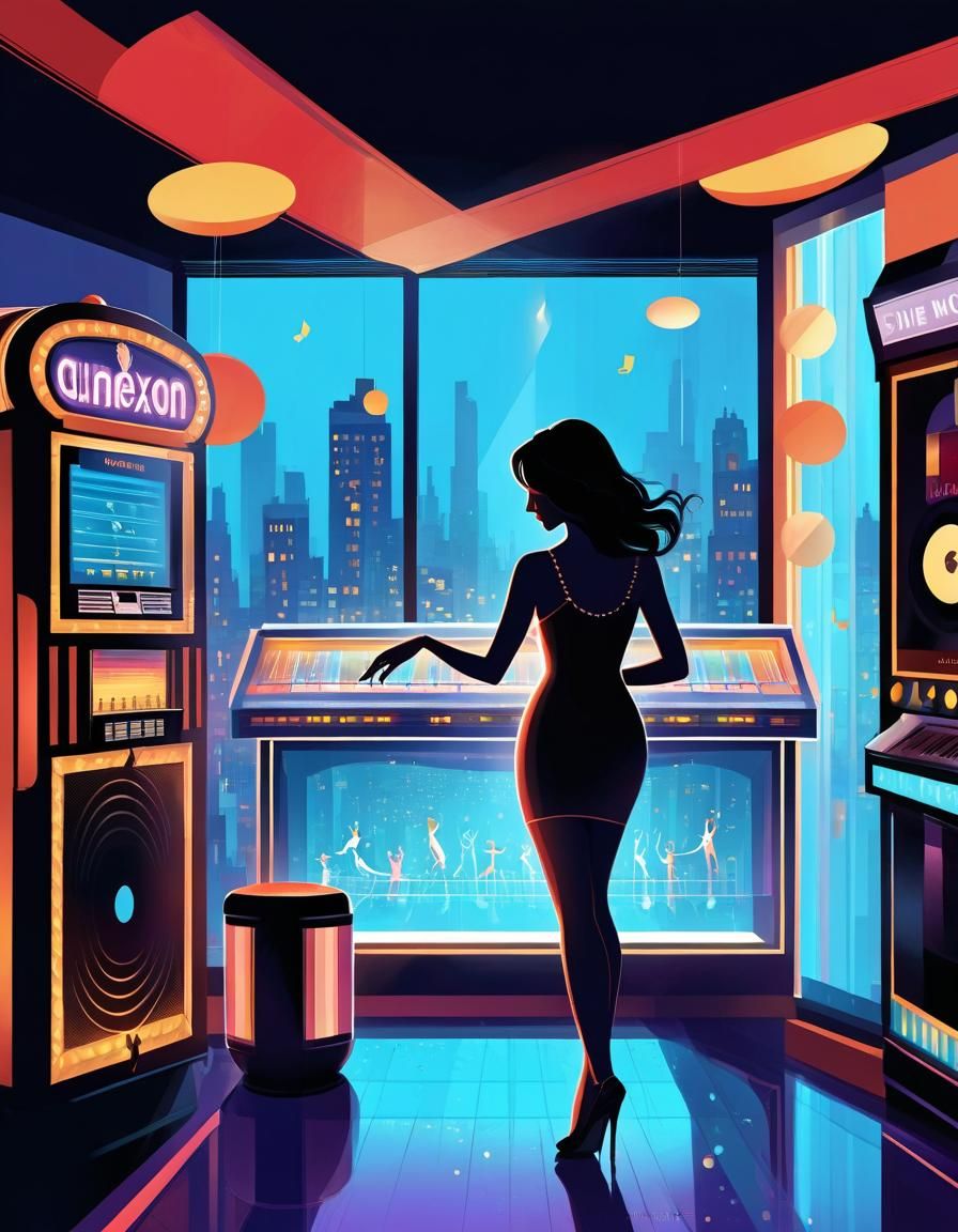 Jukebox Music Never Stops: Digital Illustration