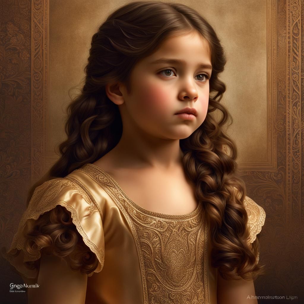 Detailed Portrait of a Chubby Hispanic Girl