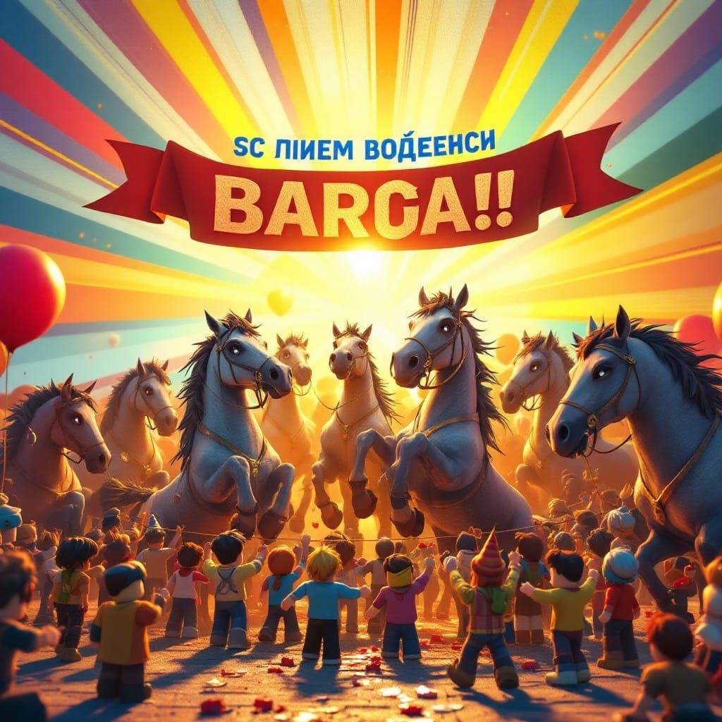 Vibrant Celebration of Joy and Friendship in 3D Digital Art