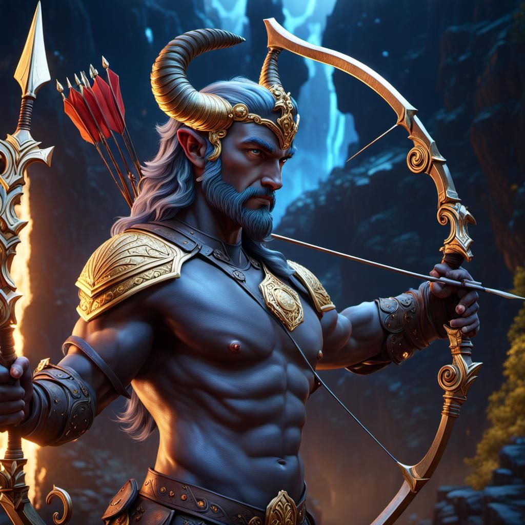Sagittarius Centaur Archer in Dark Fantasy Style