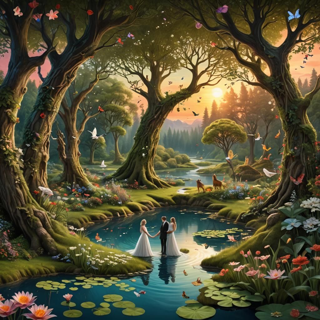 Forest in a Sphere: Detailed Matte Painting