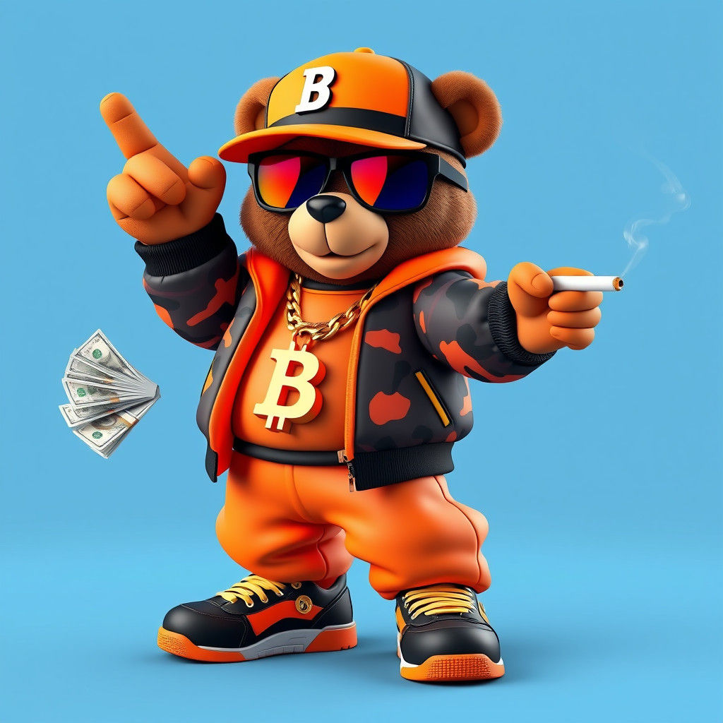 Hip-Hop Teddy Bear with Attitude as 3D Render