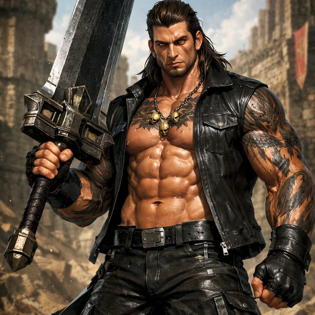 Muscular Gladiolus Amicitia with Greatsword