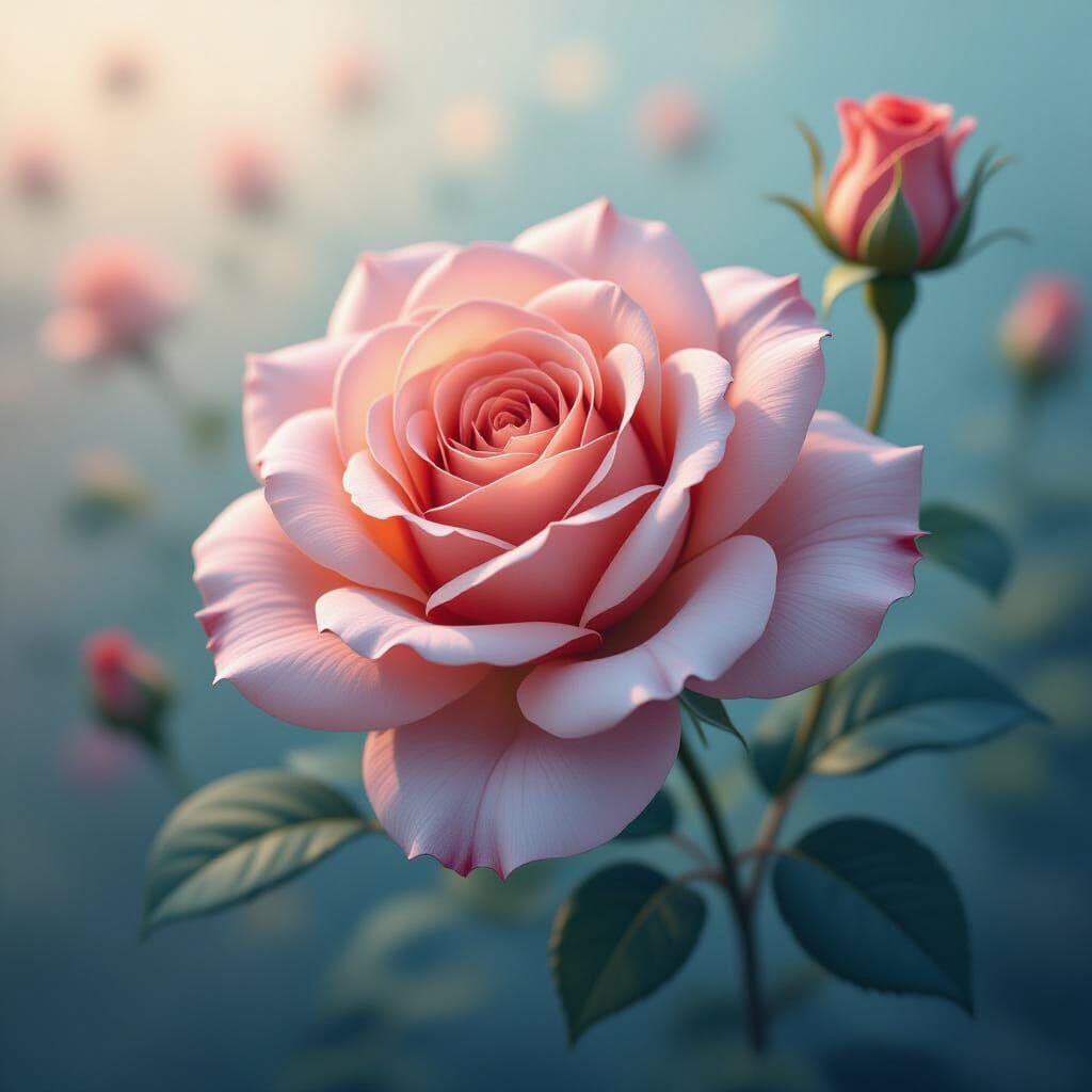 Abstract Roses with Matte Painted Textures