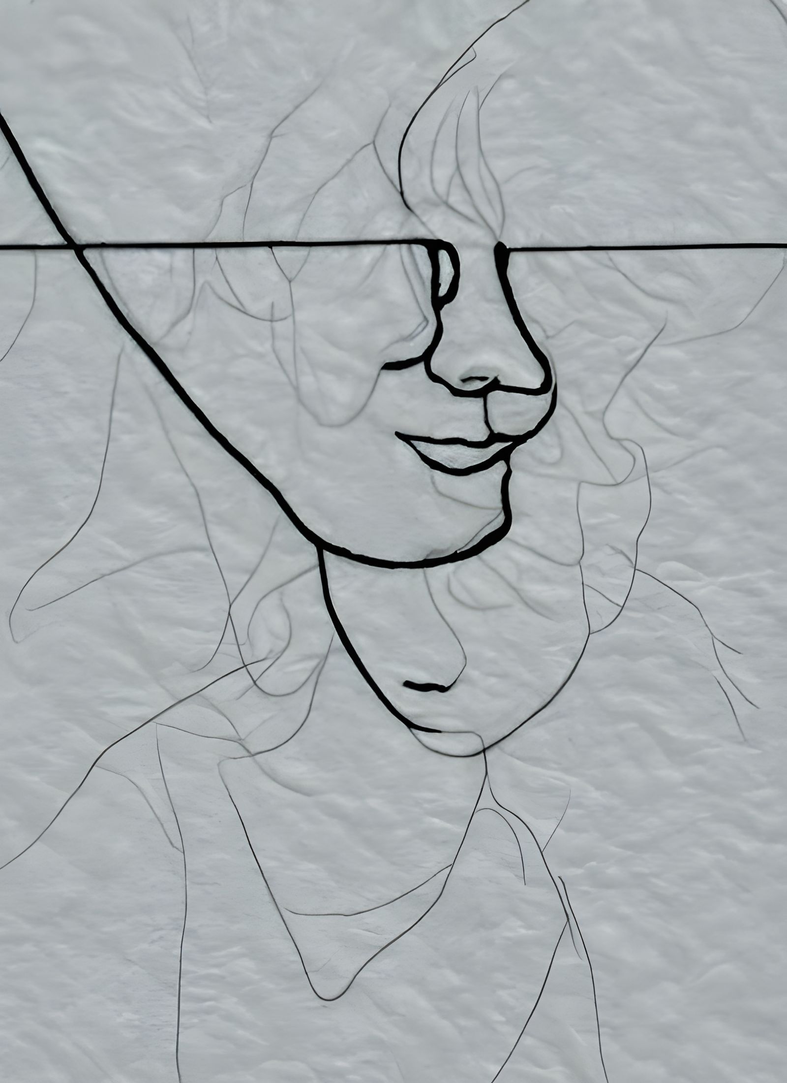 Elegant Line Art Portrait of a Young Person