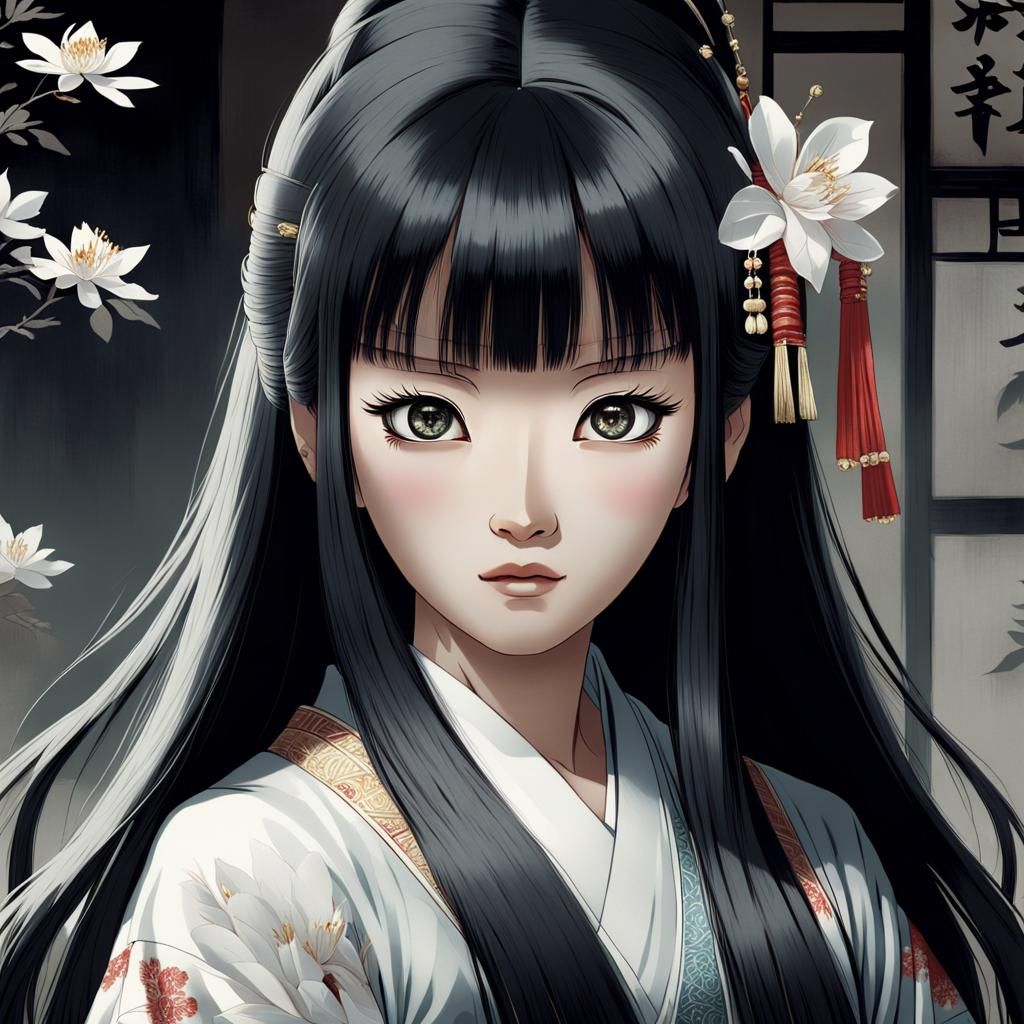 Elegant Naguya in Traditional Japanese Art Style