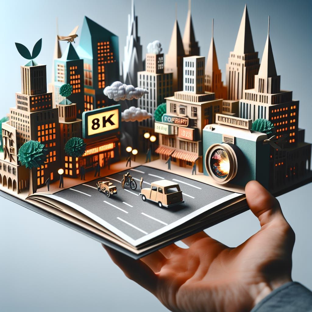 Colorful Pop-Up 8K City Book.