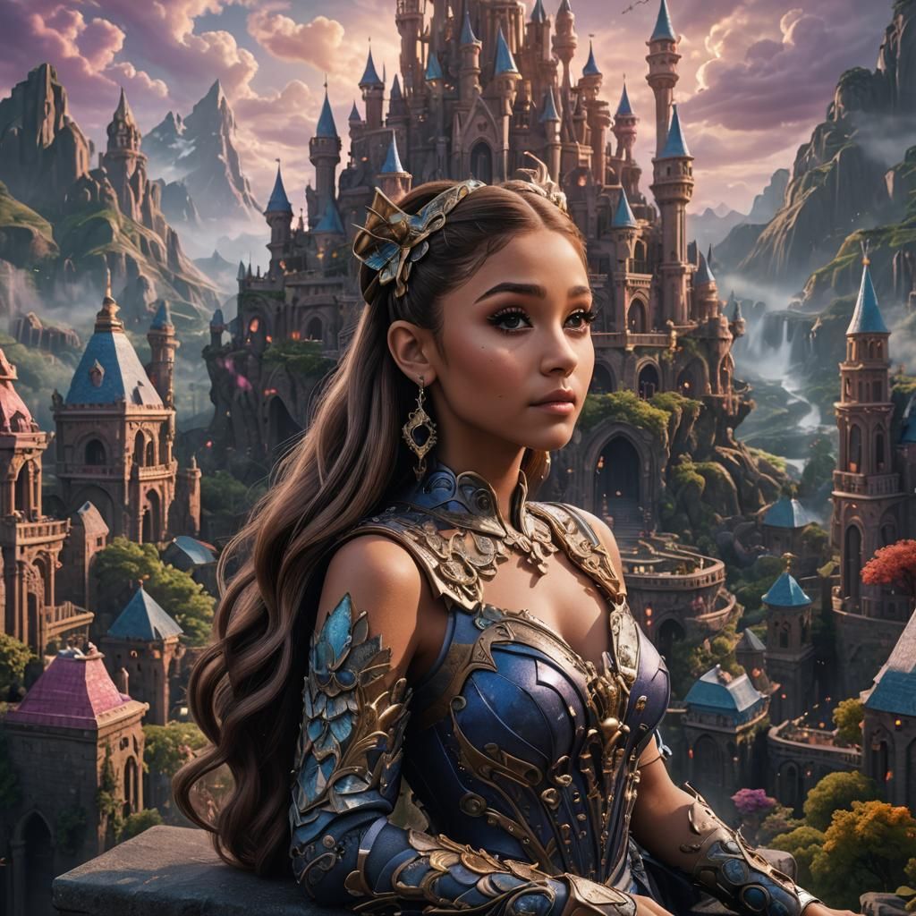 Detailed Matte Painting of Ariana Grande