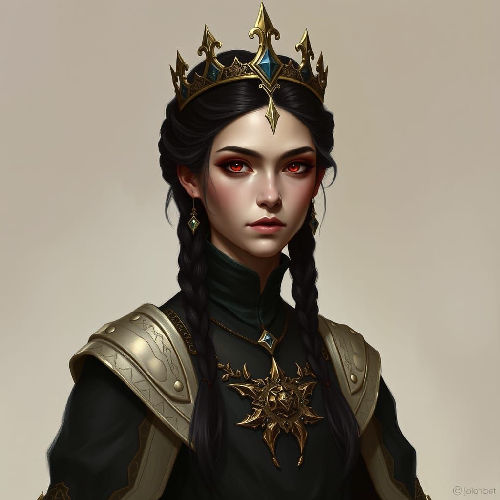 Mysterious Empress Cyeria Vandacia-Caro in Elegant Starweave