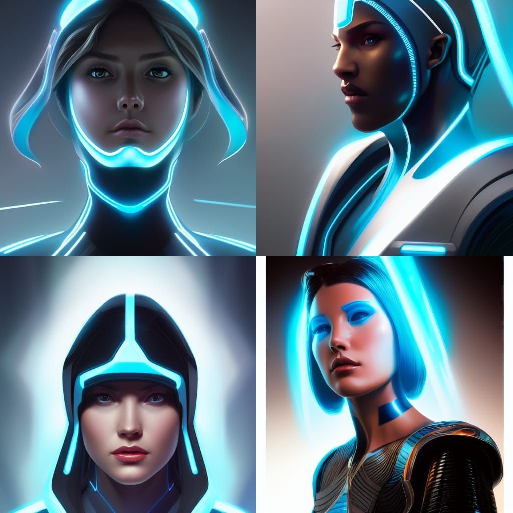 Futuristic Portrait in Dynamic Lighting