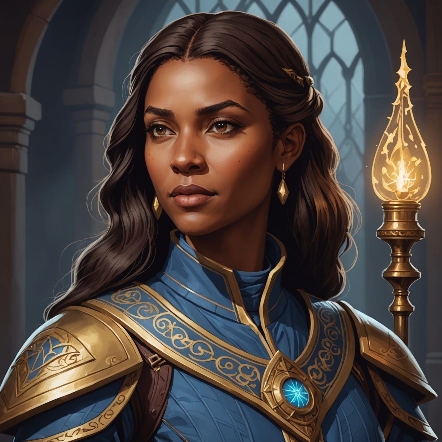 Elandra the Lightseer: A Pathfinder Cleric Portrait