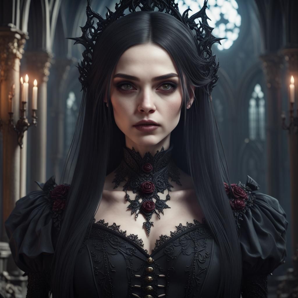 Gothic Girl: Realistic Ultra Photo Portrait