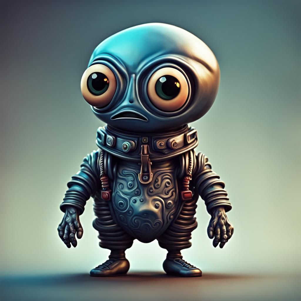 Whimsical Alien in Guillermo del Toro Style